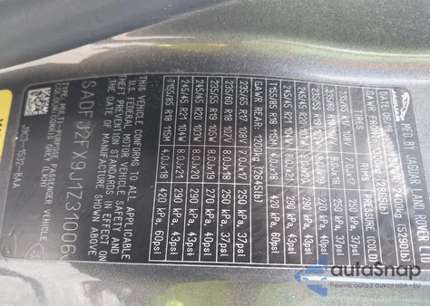 2018 Jaguar E-Pace R-Dynamic S/S из США, поврежденный, VIN SADFJ2FX9J1Z31006